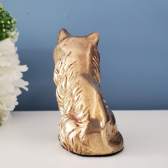 🐈 Small Vintage Brass Cat 3.25 Inches - Picture 3 of 7